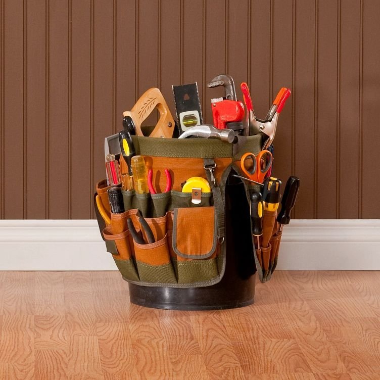 Tool bag on wood flooring - Flooring installation services from Adair's Brunnerville Flooring in the Lititz, PA area