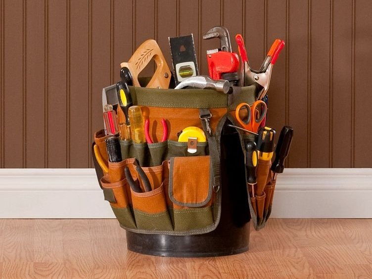 Tool bag on wood flooring - Flooring installation services from Adair's Brunnerville Flooring in the Lititz, PA area